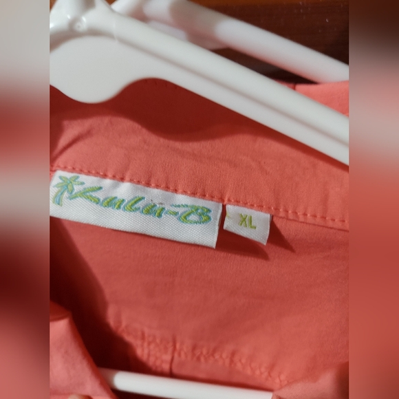 Lulu B Coral Jacket w/ decorative Palm Tree buttons & front pockets Size XL - Picture 9 of 12